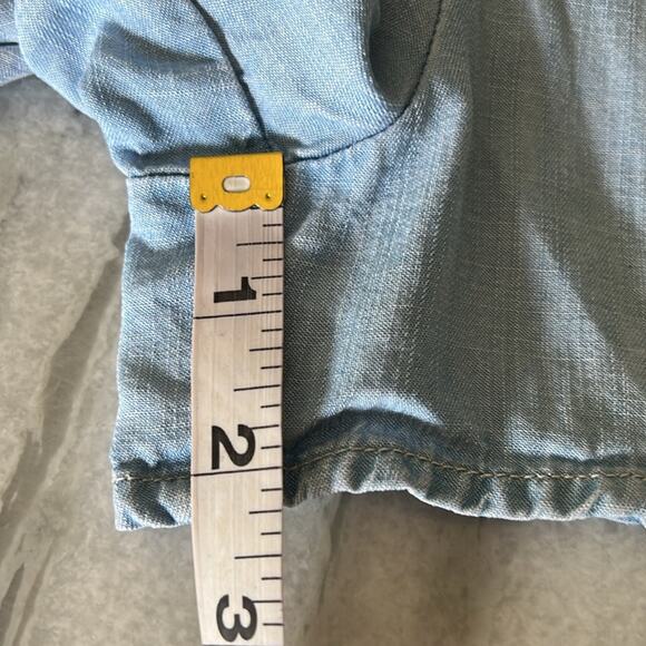 Anthropologie Cloth & Stone chambray romper Woman’s Size S Convertible Sleeve - Picture 15 of 16